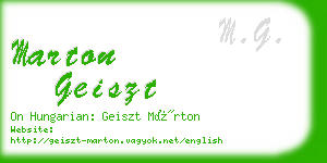 marton geiszt business card